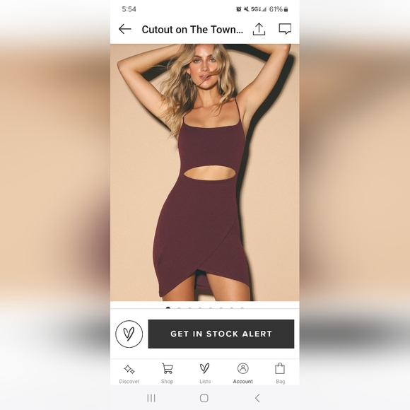 NWT LULU'S Cutout on the Town Plum Dress - Picture 5 of 8